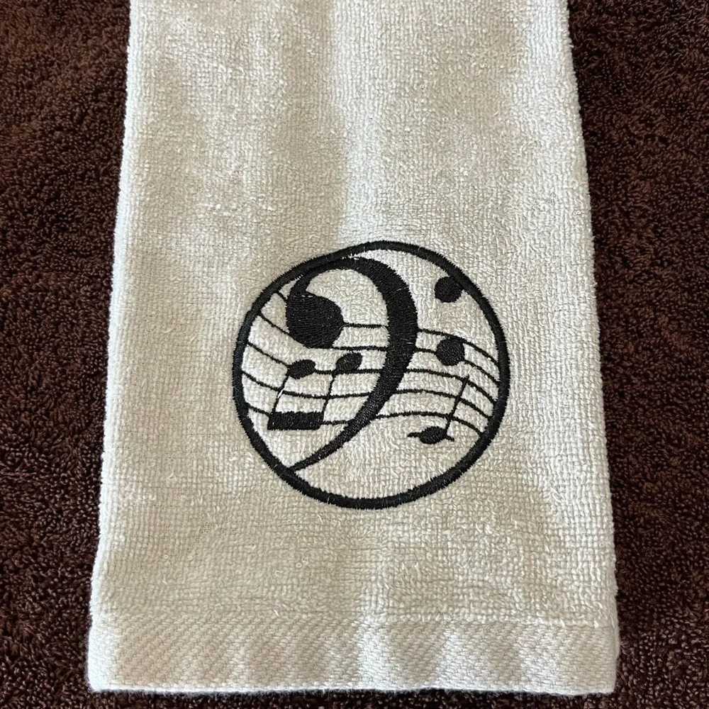 Handcrafted embroidered 100% cotton music theme finger towels set